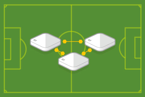 サッカーコートとアクセスポイント